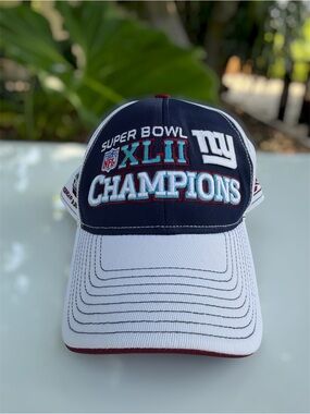 New York Giants Super Bowl XLII Champions Men's Cap - Navy/White